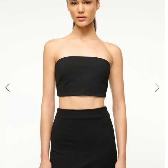 *BNWT* Staud palladium strapless top - Black - Picture 1 of 3